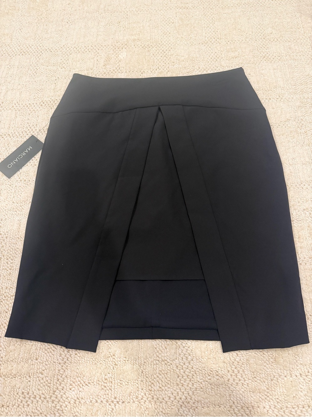 NWT Marciano Black Front-Pleat Pencil Skirt